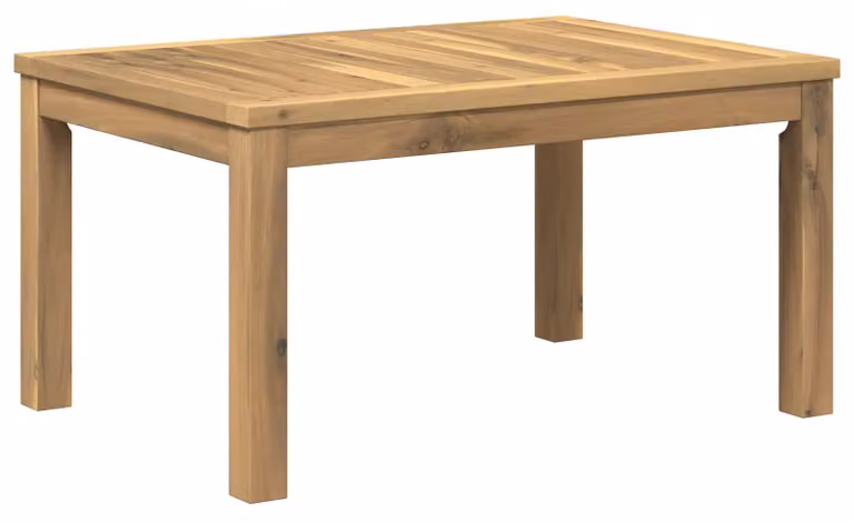 Tavolino da caffè bianco, dimensioni 50 x 68,5 x 36 cm, in legno massello di acacia
