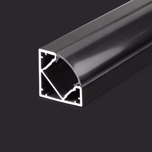 V-TAC Profilo in Alluminio Angolare Colore Nero per Strip LED 2000 x 19 x 19mm
