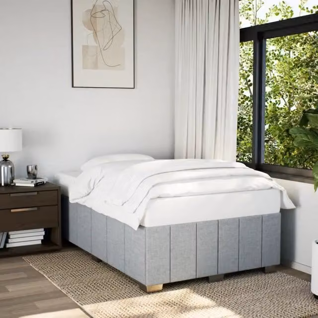 Giroletto vidaXL senza materasso in tessuto grigio chiaro L/P: 120 x 190 cm