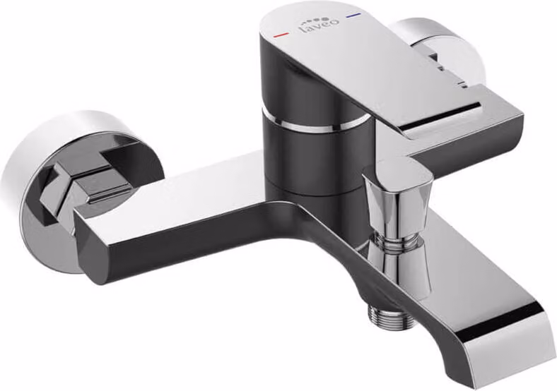 Miscelatore da bagno di design per montaggio a parete senza set doccia nero