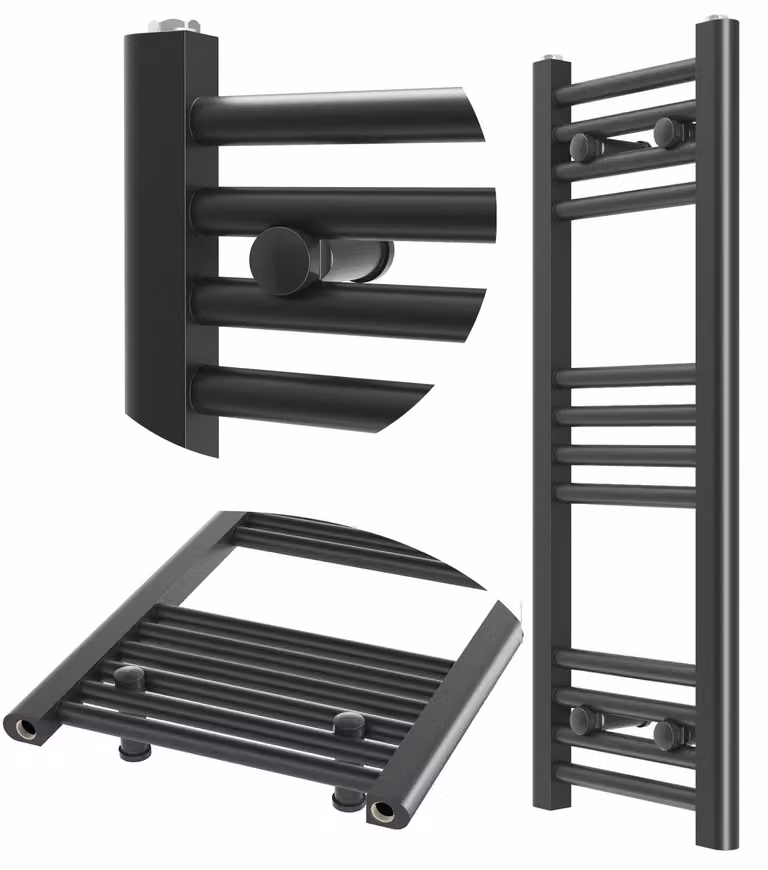 Granitan - Radiatore da bagno - Scaldasalviette - 30x80 cm - Nero - Scaldasalviette - BRENO