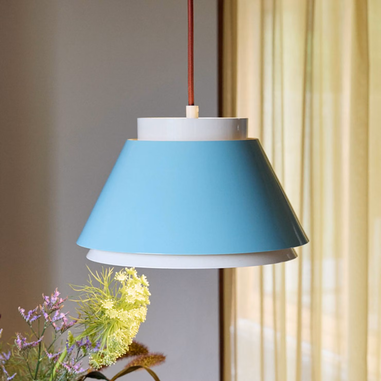 Hübsch Lampada a sospensione Remi, dimmerabile, Blu, Soggiorno / Sala da pranzo, Metallo, Scandinavo, Lampada a sospensione