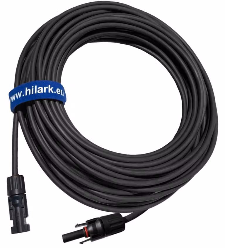 Cavi solari per impianti fotovoltaici, con connettori MC4, sezione 1x6mm2, colore nero, lunghezza 3 metri