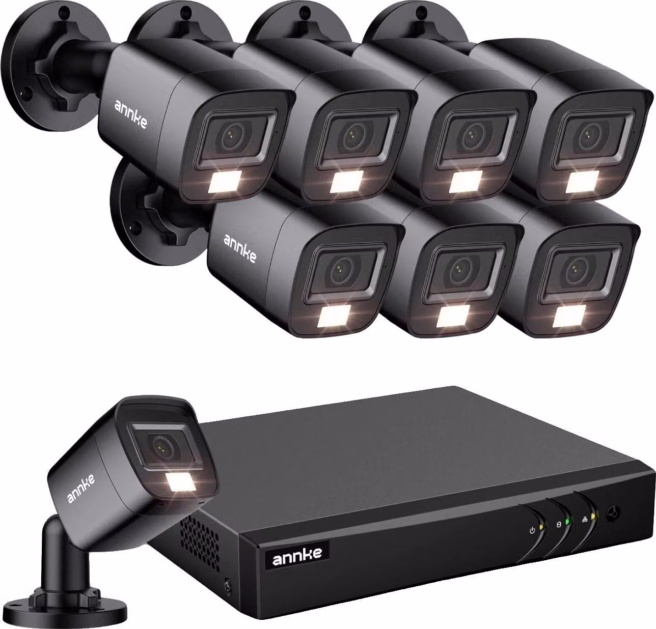 Sistema di telecamere di sorveglianza, risoluzione 1080P, capacità di visione notturna, 8STK, Nessuno
