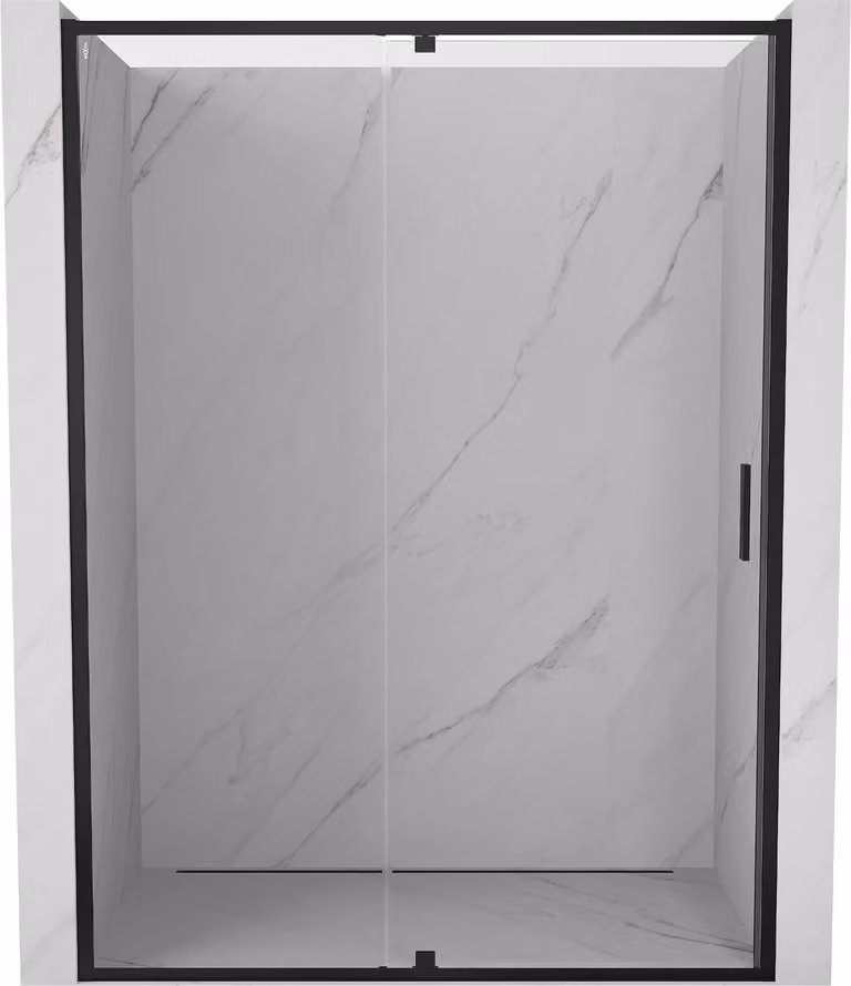Mexen Exo porta doccia a battente 155 cm, trasparente, nero - 819-155-000-70-00