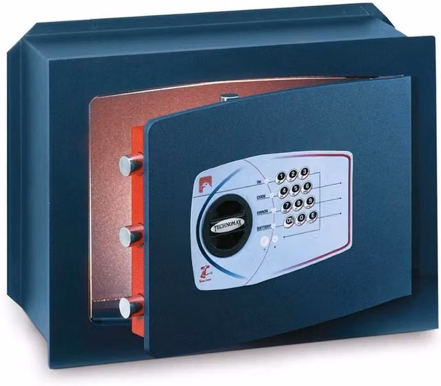 Cassaforte da muro digitale Technomax Serie Technobox in acciaio grigio H x L x P: 27 x 39 x 20 cm