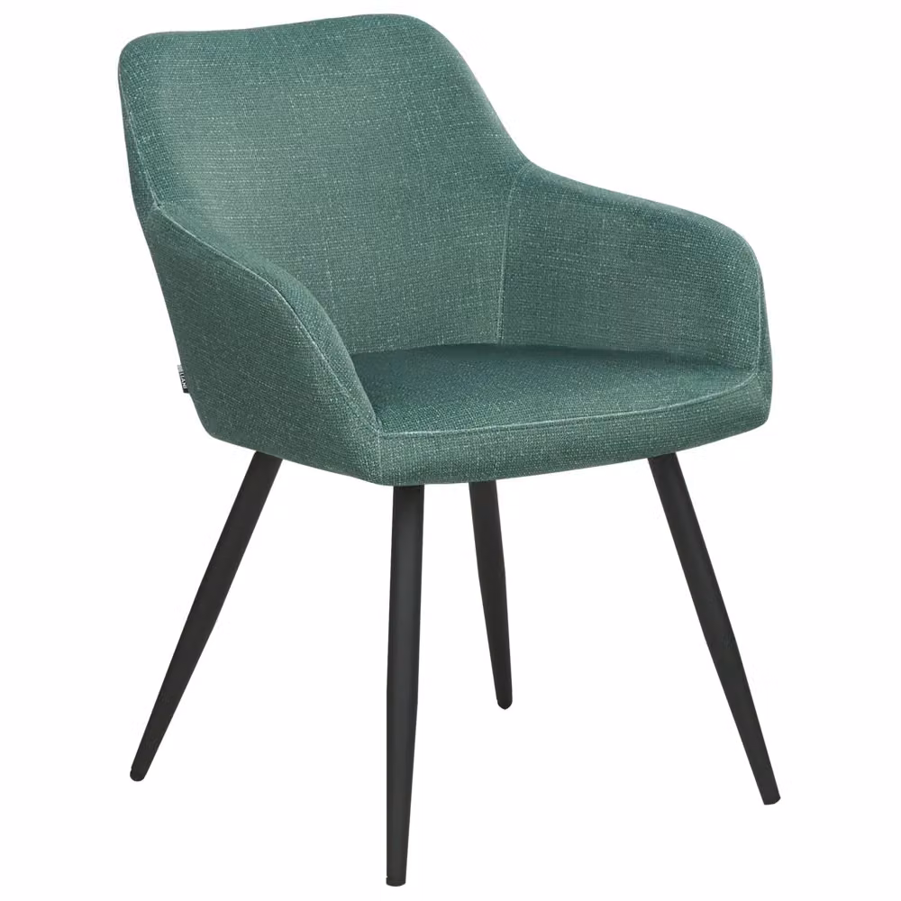 Set di 2 sedie Beliani in velluto verde con gambe in metallo per soggiorno, cucina e camera da letto – 2