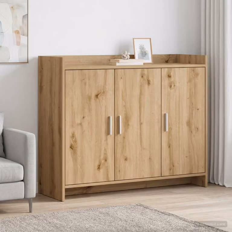 Credenza moderna vidaXL in rovere marrone con finitura opaca, L 98,5 x P 33 x H 80 cm