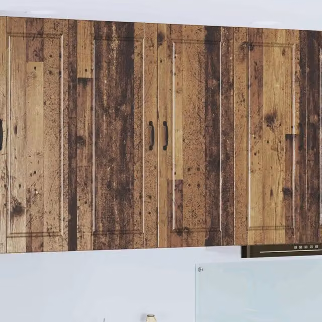 Armadio da cucina e soggiorno vidaXL in legno marrone con scaffali interni e ante a battente, L: 80 cm, P: 31 cm, H: 100 cm