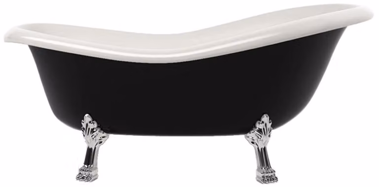 Casa Padrino Vasca da bagno liberty nero / bianco / argento 168 cm - Vasca da bagno freestanding in stile retrò