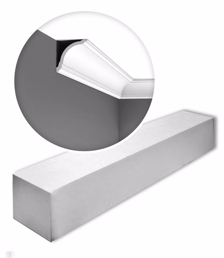 Orac Decor CX199-box AXXENT 1 cartone con 24 strisce decorative Cornice per soffitto stile classico colore bianco | 48 m