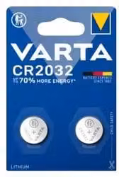 Batteria a bottone Varta CR2032 Litio Argento (2 pezzi)