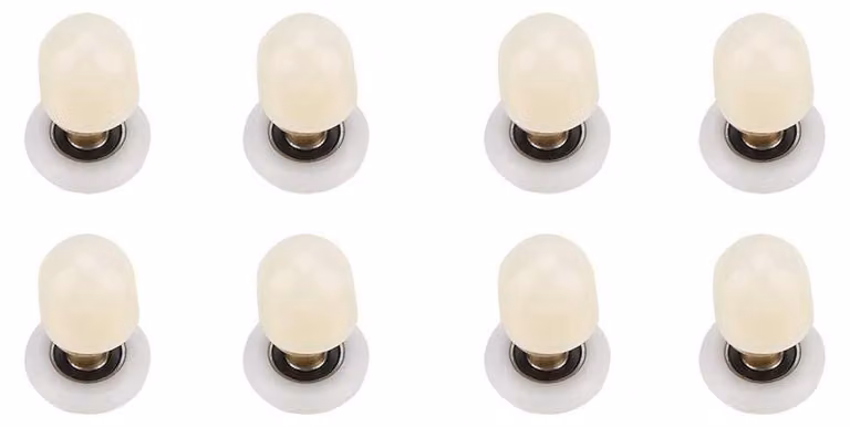 Rotelle per porta doccia, confezione da 8 pezzi, realizzate in ottone e ABS, diametro 25 mm