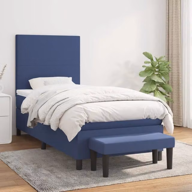Giroletto a Molle con Materasso Blu 90x190 cm in Tessuto 3136403