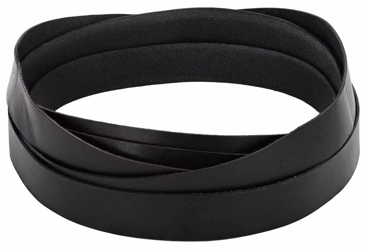 Cinghia in pelle, colore nero, dimensioni 200 x 3,5 cm, materiale: pelle