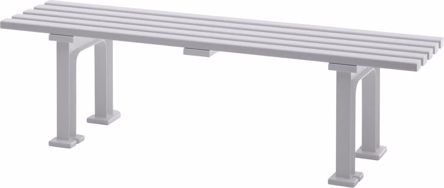 Panchina da giardino Kuba | 3 posti | Bianco | HxLxP 42x150x37cm | Plastica resistente agli agenti atmosferici e ai raggi UV | Panchina da parco Panchina da esterno Balcone da giardino Terrazza