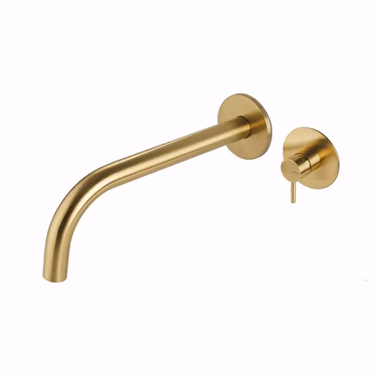 Miscelatore lavabo a parete acciaio inox Vema OTAGO V17050 - Oro Spazzolato