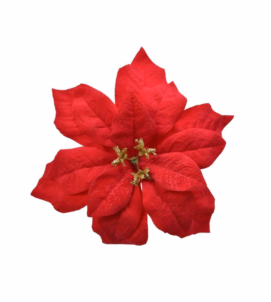 Decoris Clip Stella di Natale - Rossa - 16cm