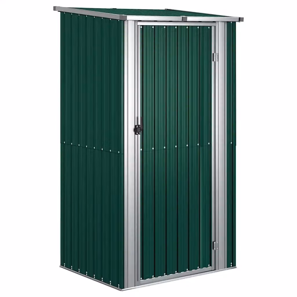 Casetta da giardino Videx in acciaio zincato e plastica, colore verde, L: 118,5 cm, P: 97 cm, H: 209,5 cm – 2