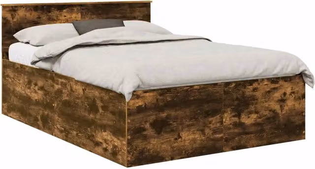 Letto matrimoniale | Letto per adulti | Struttura del letto Rovere fum¨¦ 150 x 200 cm Legno multistrato