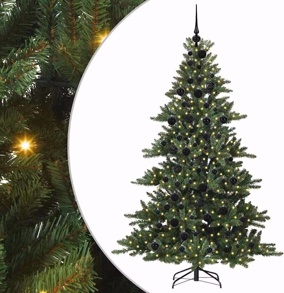 Albero di Natale Artificiale con Rami Pieghevoli Verde 180 cm