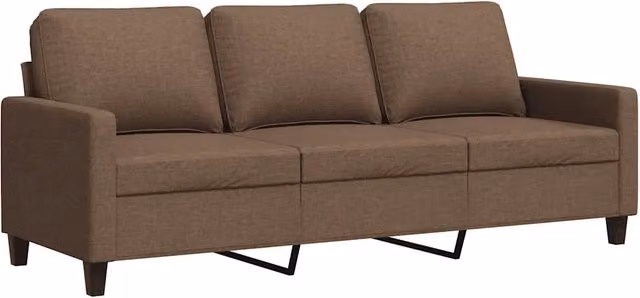 Divano | Divano da soggiorno | Sofa a 3 Posti Marrone 180 cm in Tessuto