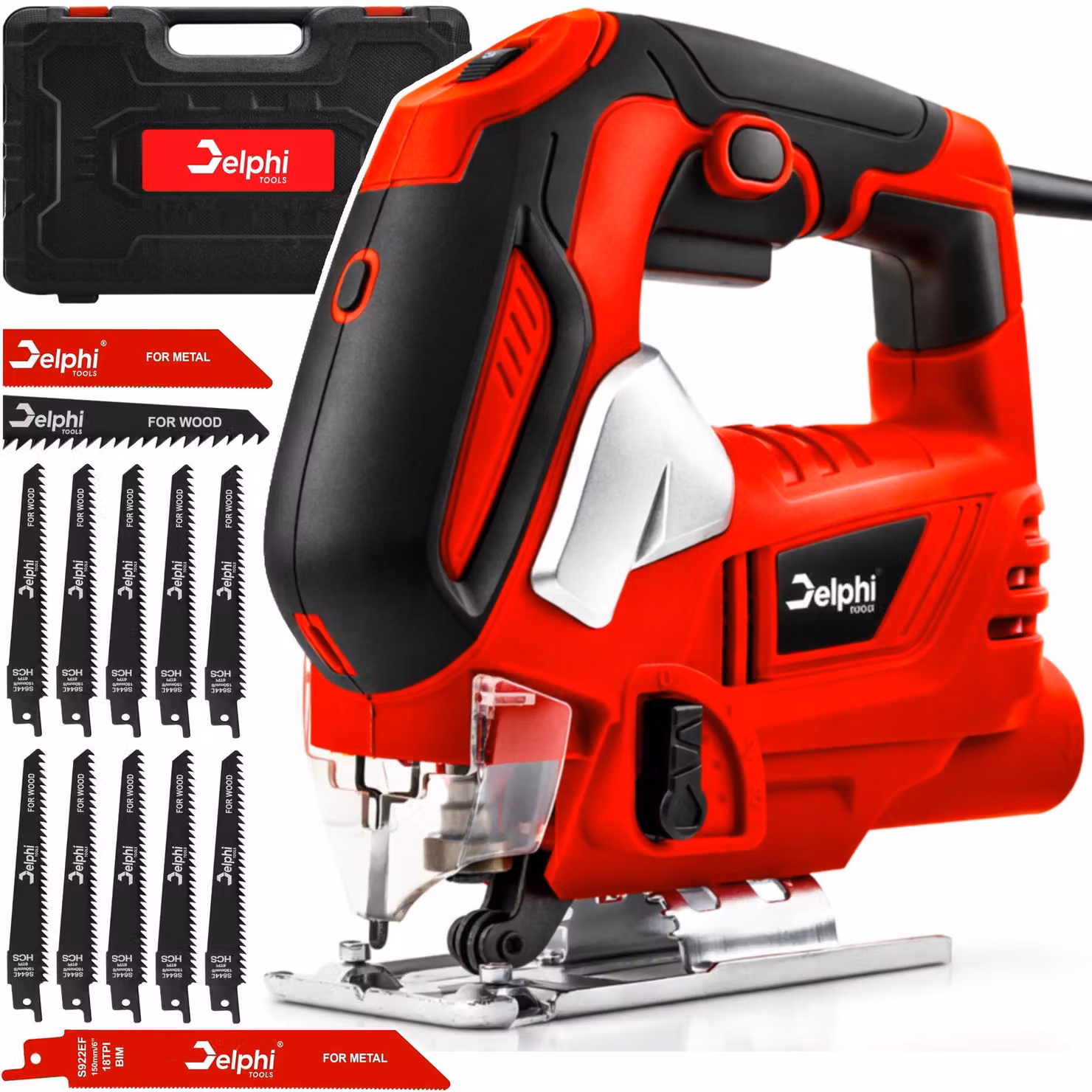 Delphi Tools - Sega a gattuccio - Sega elettrica - Sega da traforo - Sega per legno - 750 W - Profondità di taglio 85 mm