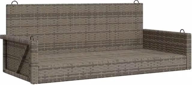 Panchina dondolo da giardino in polyrattan grigio con struttura in metallo L/P/H: 119 x 56 x 48 cm