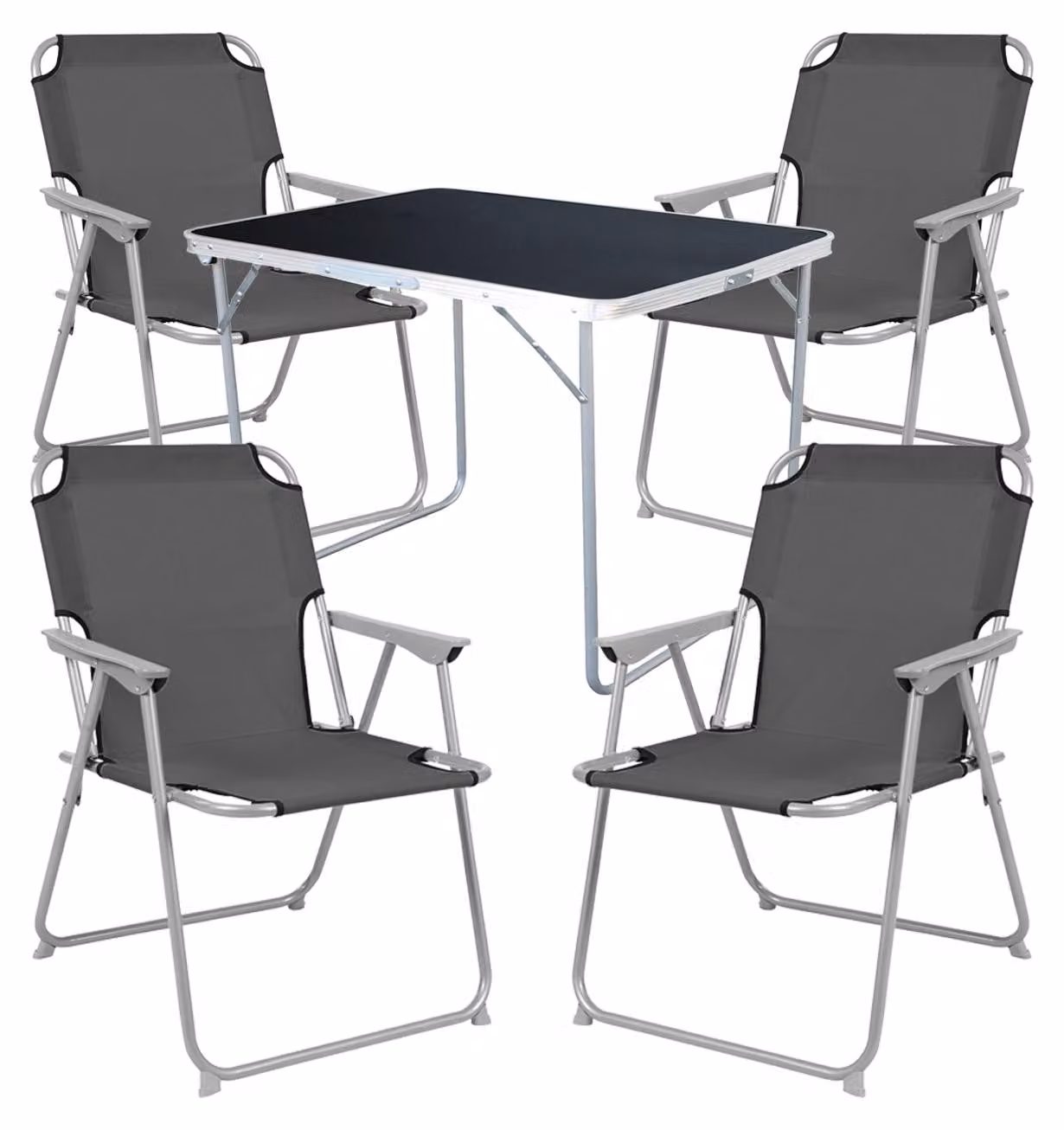 Set da campeggio 5 pezzi Mobili da giardino Tavolo da campeggio 4 sedie da campeggio Sedie pieghevoli