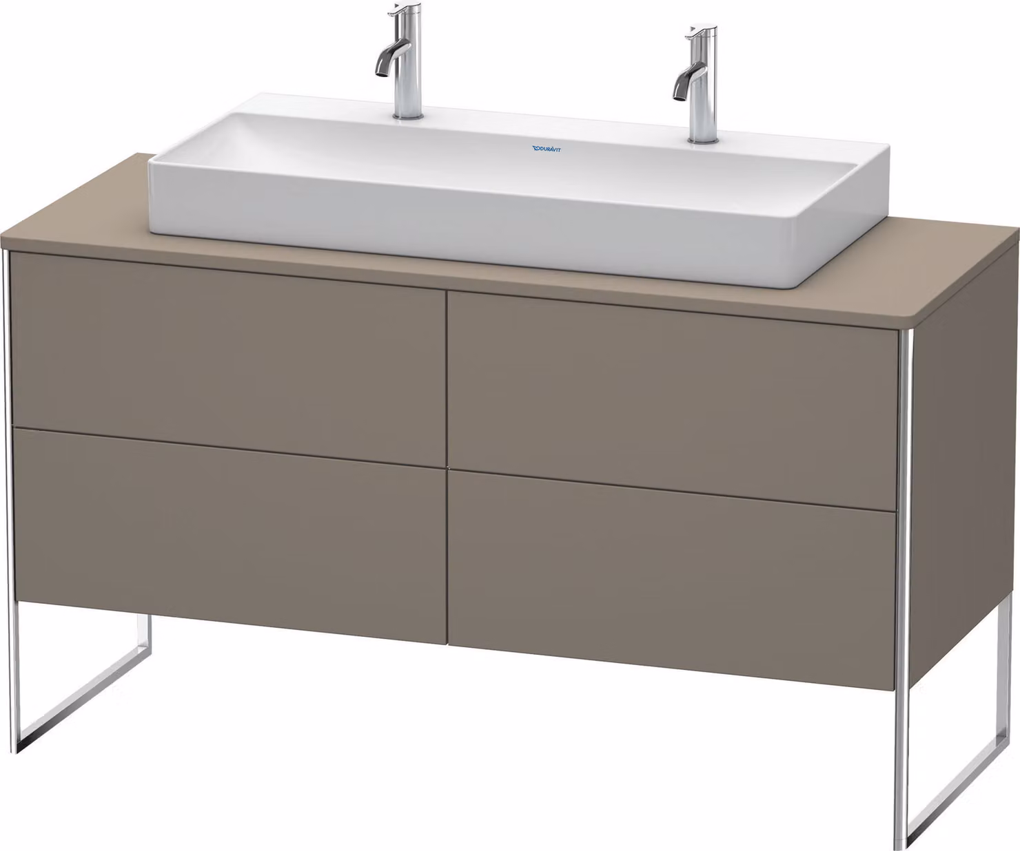 Duravit XSquare Meuble sous-vasque sur console au sol, 4 tiroirs, 1400x778x548mm, XS4925M9090, XS4925M9090
