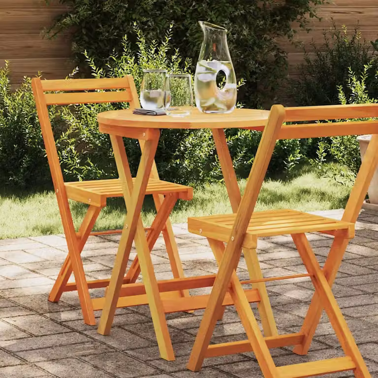 vidaXL Tavolo da giardino quadrato in legno di acacia marrone con piano pieghevole L/P/H: 60 x 60 x 72 cm