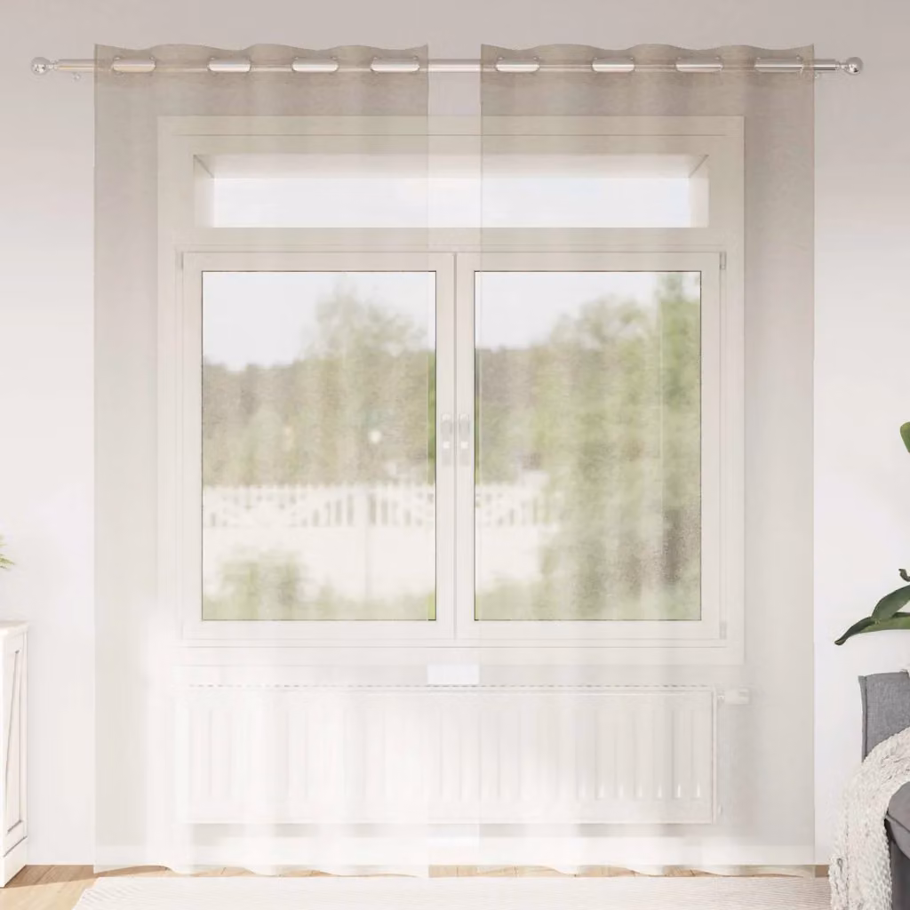 Set di 2 tendine velate vidaXL in poliestere color sabbia/beige, L: 260 cm x H: 140 cm