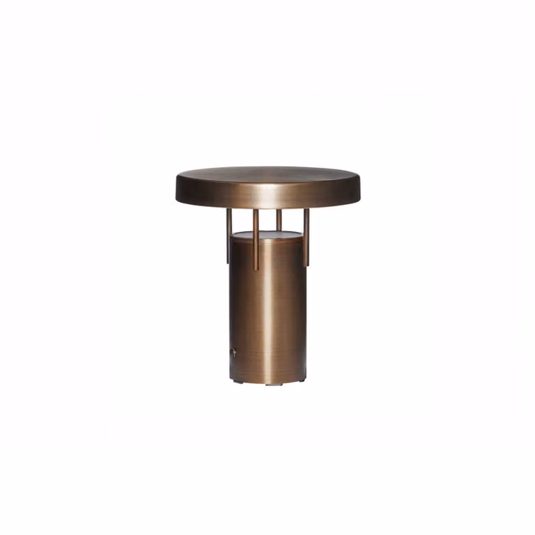 Hübsch HÜBSCH Lampada da tavolo LED ricaricabile BringMe Mini, ottone, 20 cm dimmerabile, Ottone / Oro, Metallo, Moderno