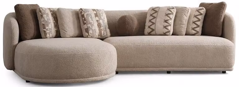 Divano ad angolo a forma di "L", color beige, stile moderno, spazioso, confortevole e comodo