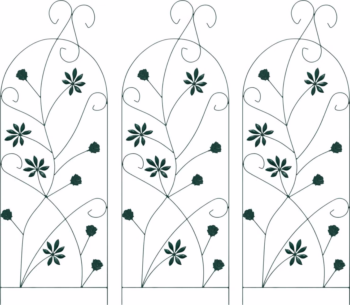 Recinzione per Giardino 3 pcs Verde 112 x 39,5 cm Acciaio