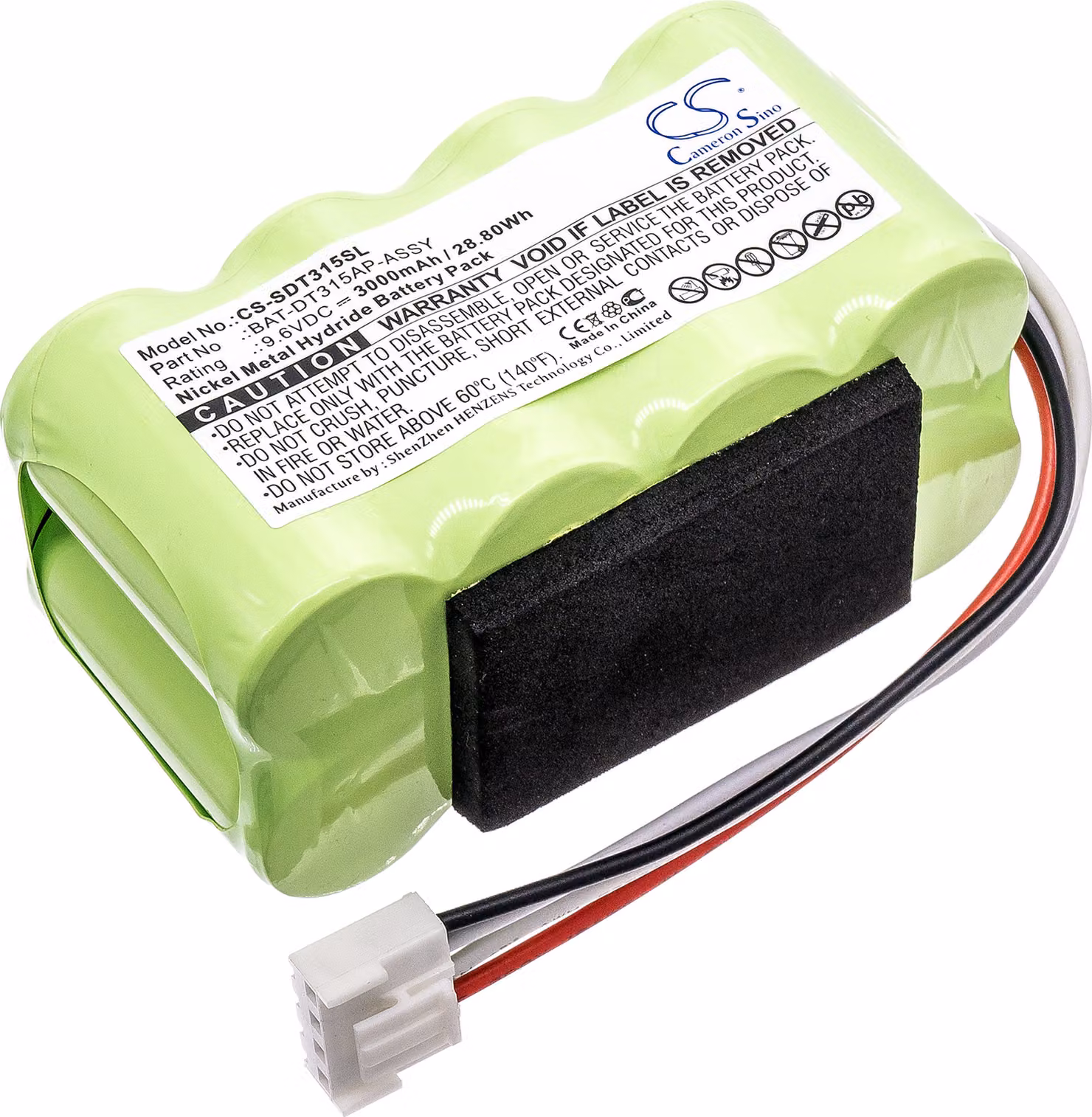 TECHTEK Batteria compatibile con [Shimpo] DT-315A, DT-315A Stroboscope sostituisce BAT-DT315A/P, per BAT-DT315AP-ASSY