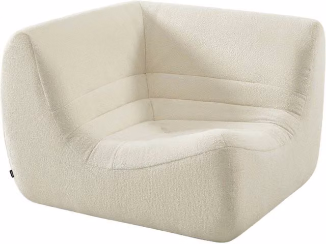 Poltrona angolare moderna Sweeek in tessuto bouclé con design modulare per il tuo living