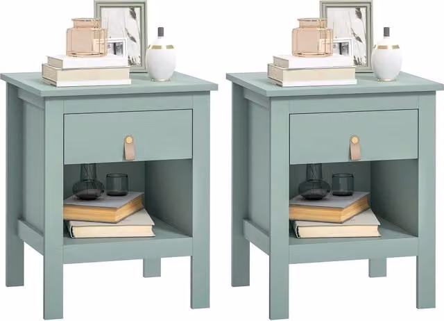 Comodino XYLO con cassetto e vano aperto Verde L 45 cm, P 40 cm, H 55 cm