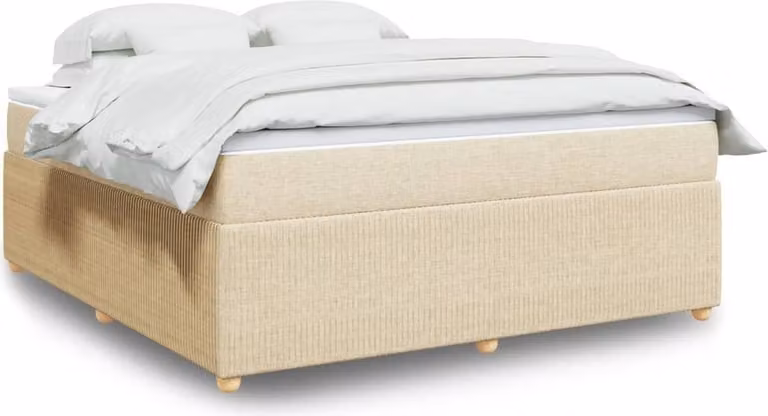 Maison Exclusive - Letto boxspring con materasso Crema 180x200 cm Tessuto