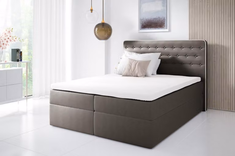 Bett mit Bettkasten Boxspringbett Zeitgenössisch Doppel Hotel 160cm Schlafzimmer