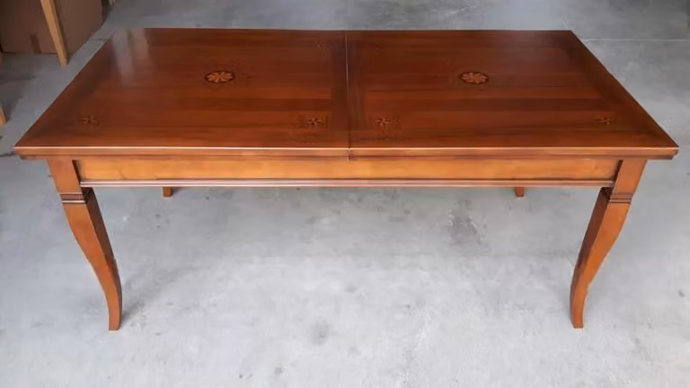 Tavolo allungabile rettangolare classico con intarsio in legno Mobili 2G marrone L: 170 cm, P: 90 cm, H: 78 cm