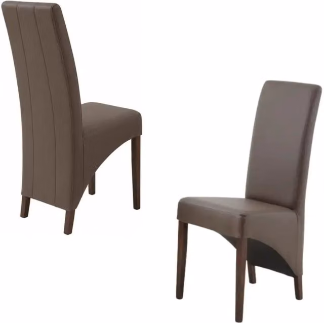 Set di 2 sedie BASIKA marrone taupe in similpelle – Stile vintage