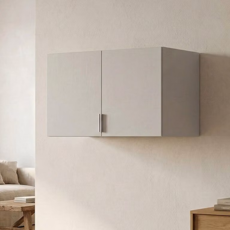 Dmora Armadio Multiuso 2 Ante Farmington 51x49h cm Bianco, 2 Ante un Vano
