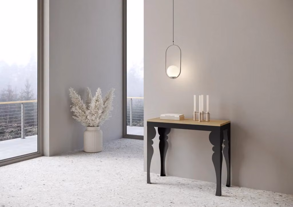 Consolle Allungabile GIORDANOSHOP in Nobilitato Marrone L/P/H: 90-196 x 40 x 77 cm – 2