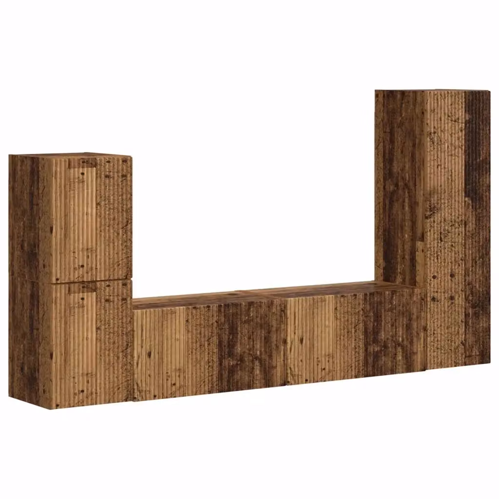 Set mobile TV moderno vidaXL in legno marrone da 4 pezzi – 2