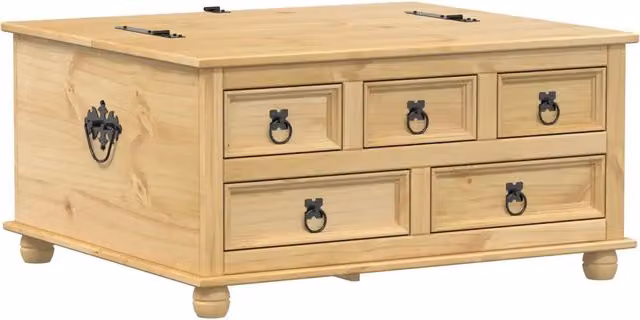 Scatola Portaoggetti Corona 90x78x45 cm Legno Massello di Pino CFW7725857
