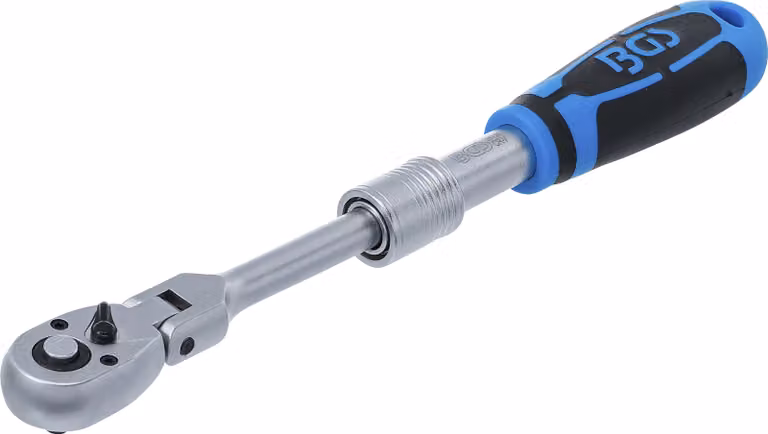 Cricchetto reversibile BGS con uscita angolare estensibile, attacco quadro esterno 6,3 mm (1/4") 210 - 250 mm - 25125