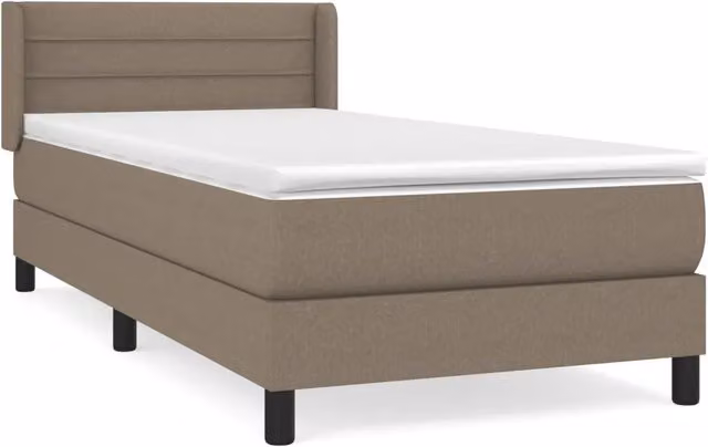 Letto singolo | Letto per adulti | Giroletto a Molle con Materasso Tortora 100x200 cm in Tessuto