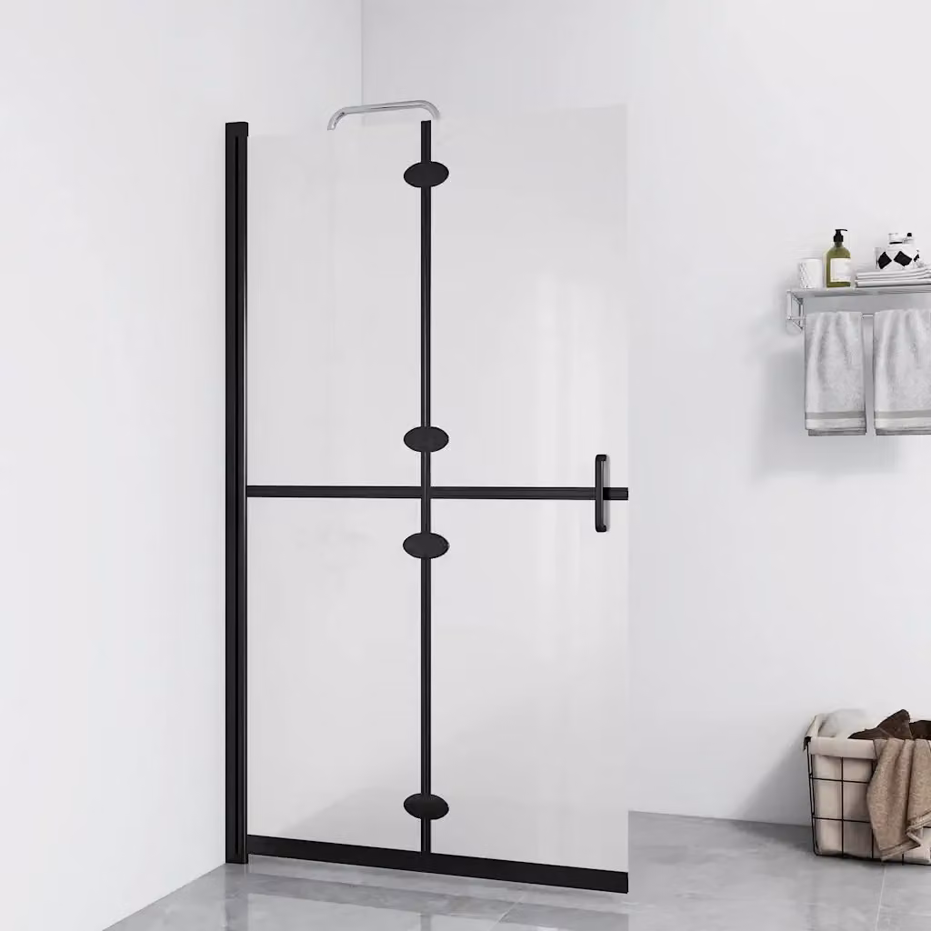 Parete per Doccia Walk-in Pieghevole DESIGN IN in Vetro ESG Opaco Nero L: 70 cm, H: 190 cm, Spessore: 5 mm CFW8781949 – 2