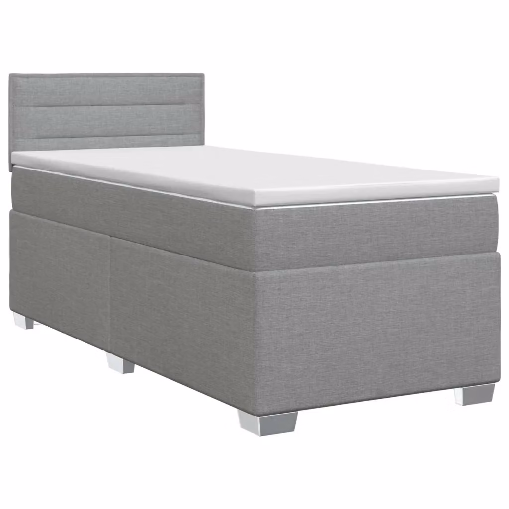 Letto box spring con materasso ibrido vidaXL Grigio Chiaro e Bianco L/P/H: 200 x 80 x 100,5 cm – 2